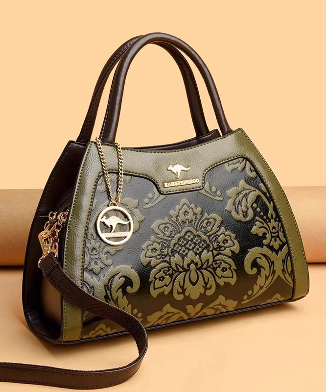 Elegante Kalbsleder-Tragetasche in Rot mit Prägung