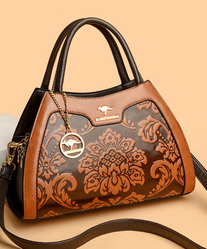 Elegante Kalbsleder-Tragetasche in Rot mit Prägung