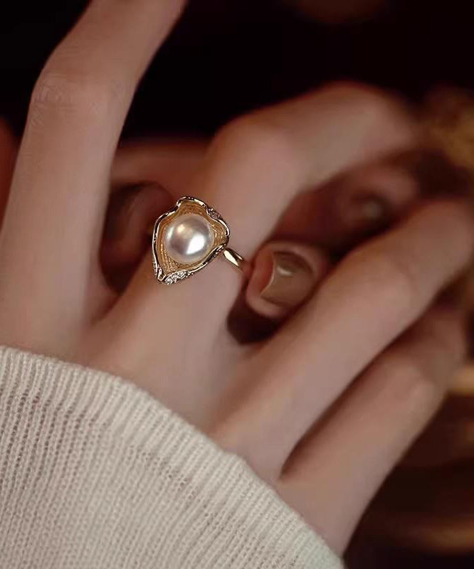 Kupfer Mode Overgild Gold Ringe Perle