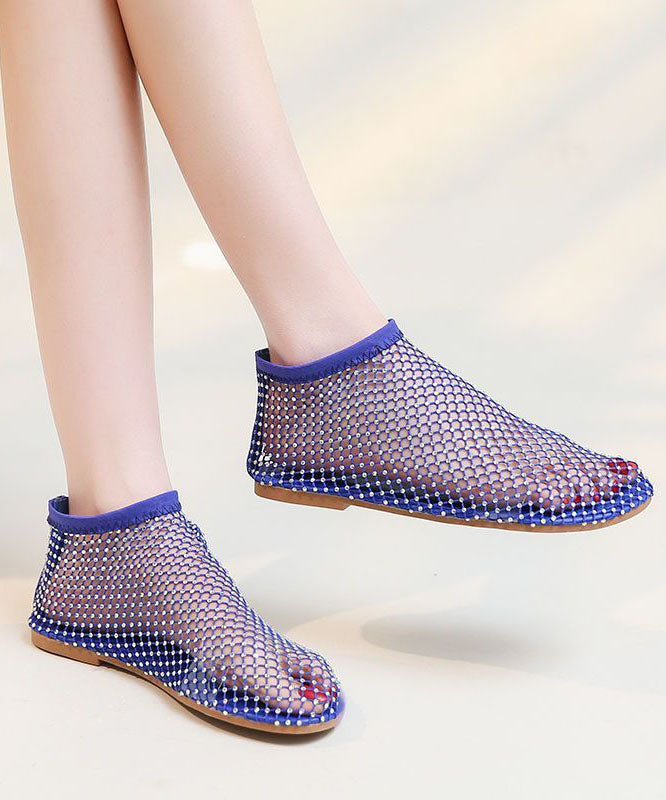 Mesh Breathable Boots Splicing Zircon Red Sandals Fashion