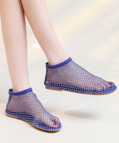Mesh Breathable Boots Splicing Zircon Red Sandals Fashion
