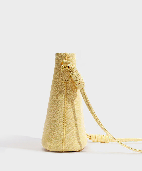 Bag Phone Leather Fashion Yellow Pouch Simple Calf