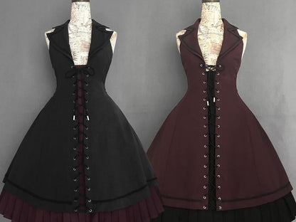 Plus Size Friendly - Dunkelroter Neckholder-Blazer mit Kragen und Pulloverrock