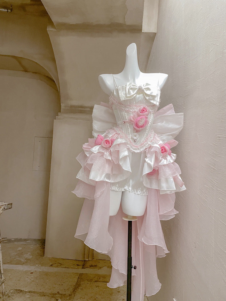 夢のようなグレースピンクのプリンセスドレスセット