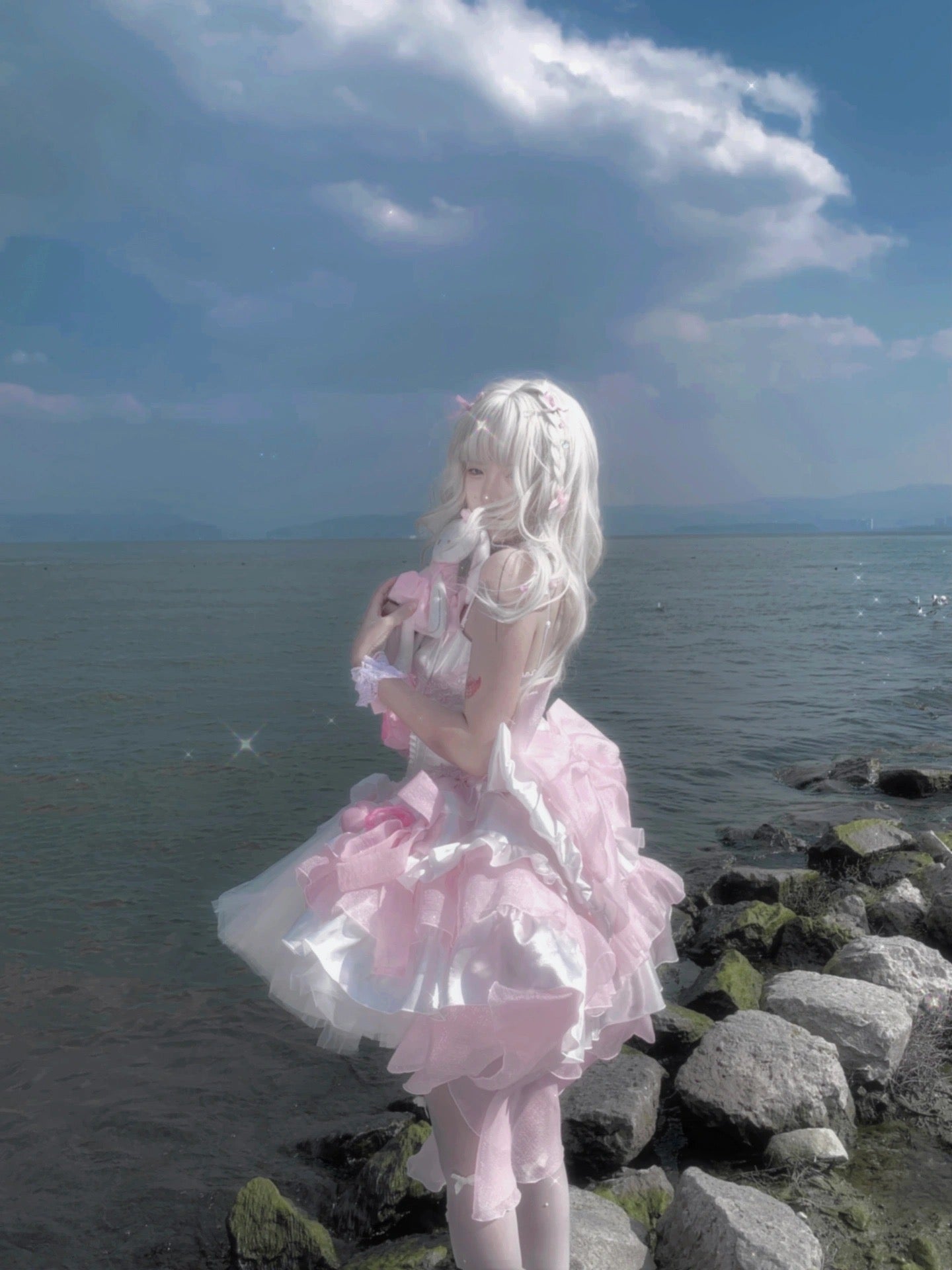 夢のようなグレースピンクのプリンセスドレスセット