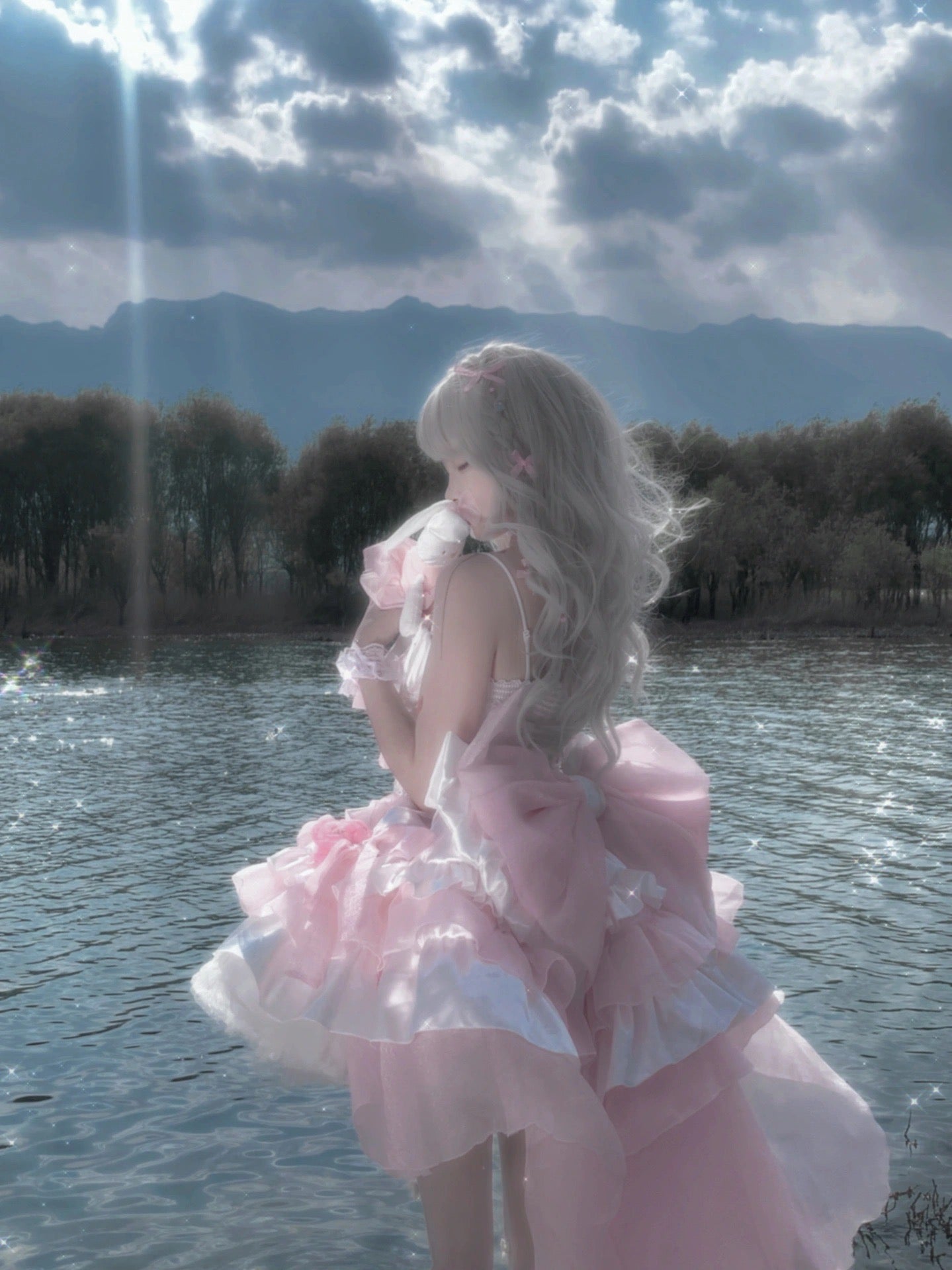 夢のようなグレースピンクのプリンセスドレスセット