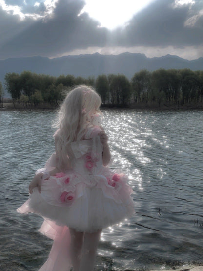 夢のようなグレースピンクのプリンセスドレスセット