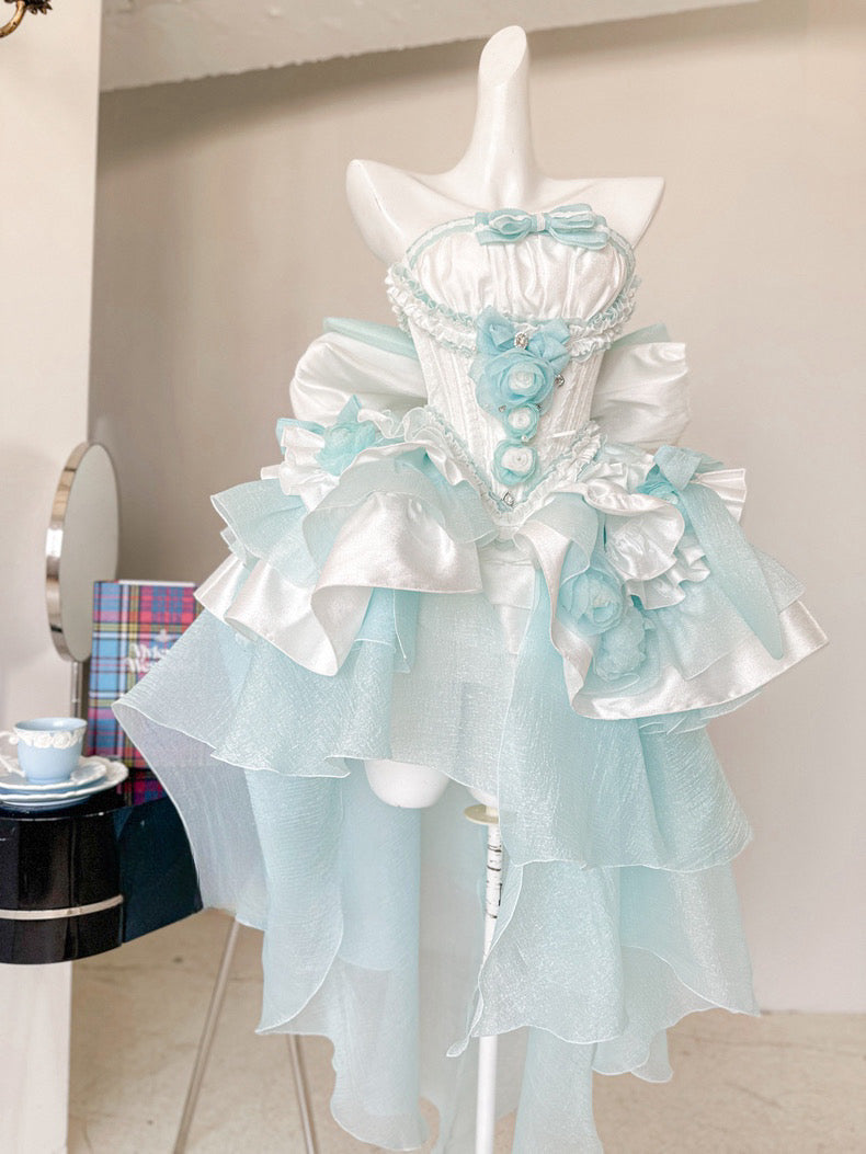 夢のようなグレースブループリンセスドレスセット