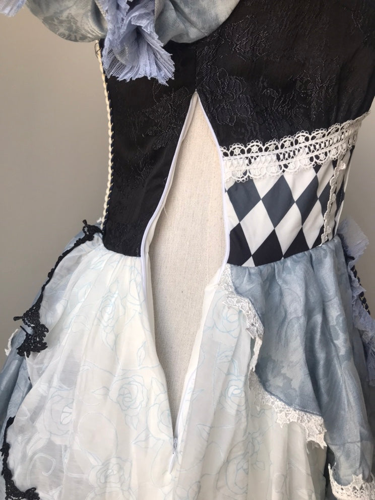 Alice in Wonderland Blue Checkerboard Sweet Lolita Dress