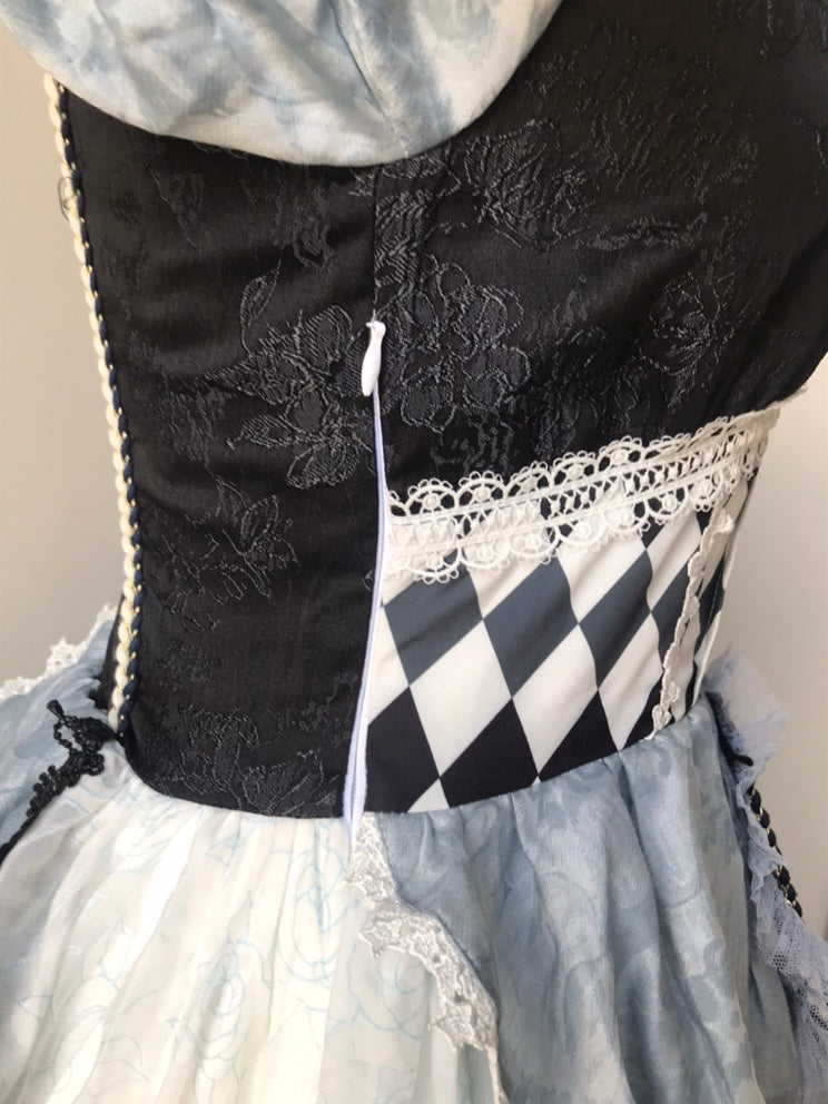 Alice in Wonderland Blue Checkerboard Sweet Lolita Dress