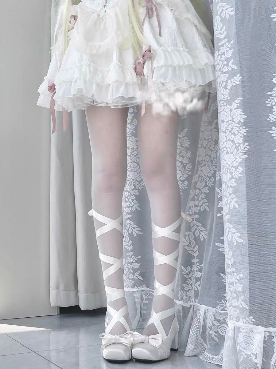 Balletcore Lolita Pumps with Heartbeat Design