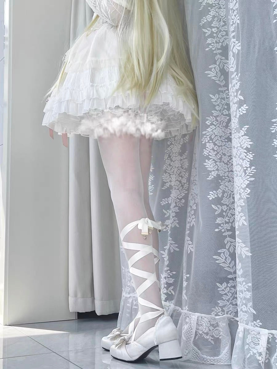 Balletcore Lolita Pumps with Heartbeat Design
