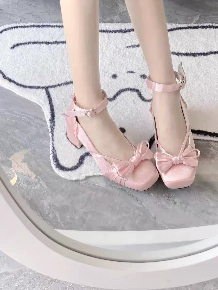 Balletcore Lolita Pumps with Heartbeat Design