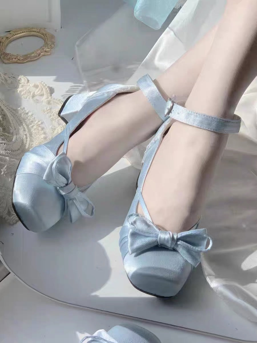 Balletcore Lolita Pumps with Heartbeat Design