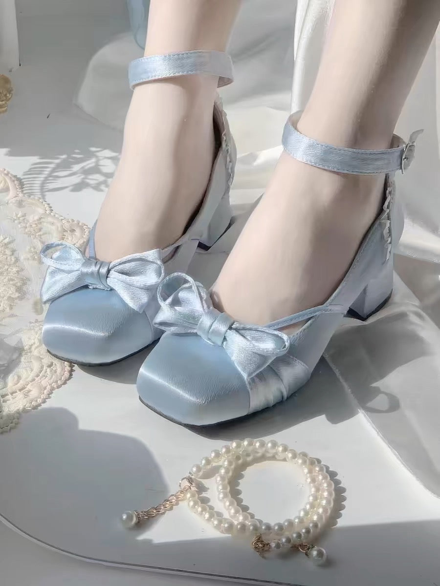 Balletcore Lolita Pumps with Heartbeat Design
