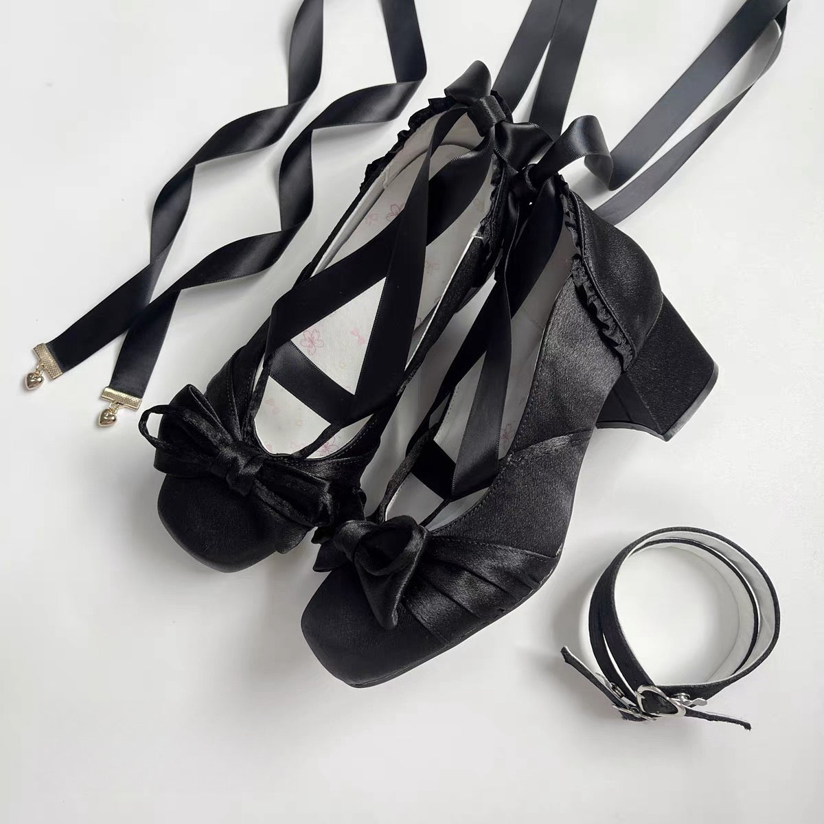 Balletcore Lolita Pumps with Heartbeat Design