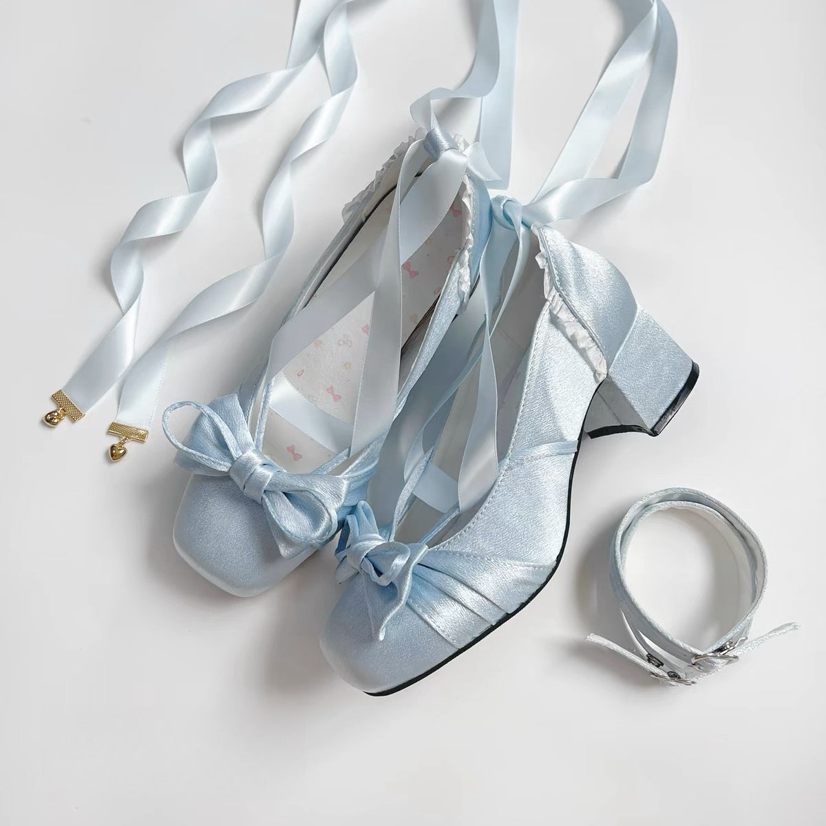 Balletcore Lolita Pumps with Heartbeat Design