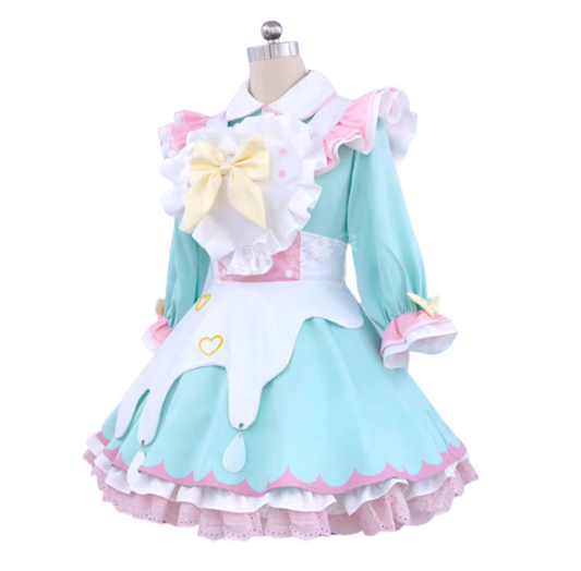 NEEDY GIRL OVERDOSE ミントグリーン メイドエプロンドレス ロリータ風 コスプレ衣装