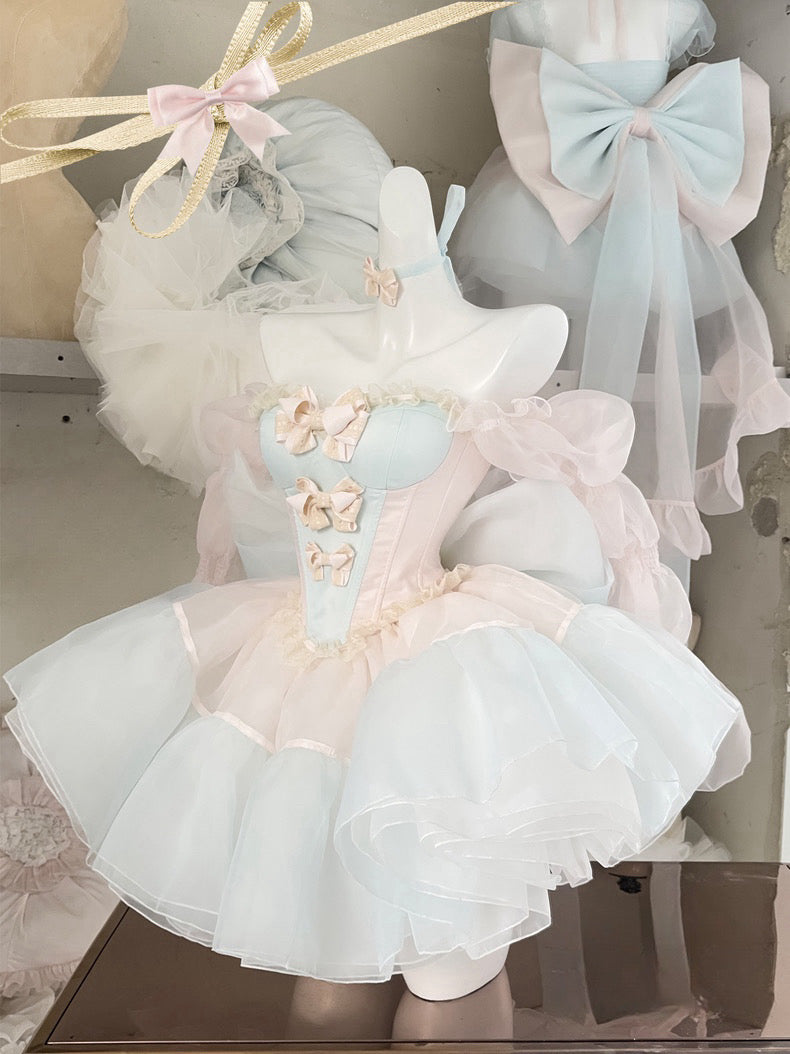 Fairy Garden Princess Dress Set – Floral Top + Layered Skirt