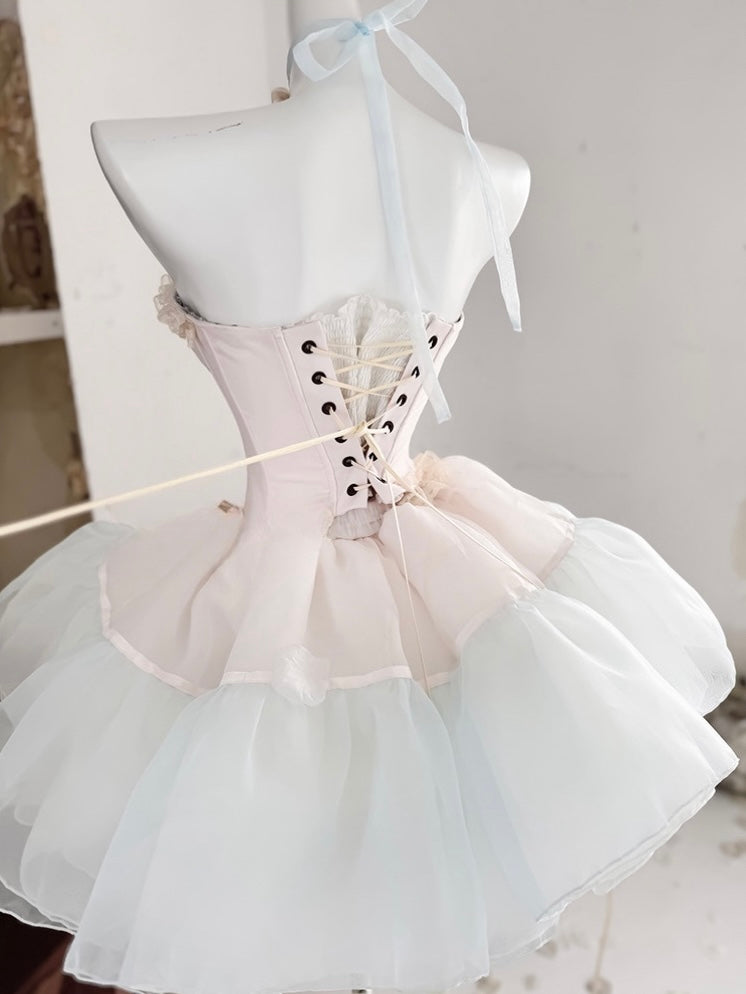 Fairy Garden Princess Dress Set – Floral Top + Layered Skirt