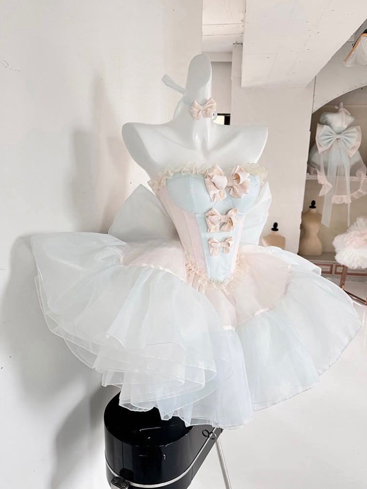 Fairy Garden Princess Dress Set – Floral Top + Layered Skirt