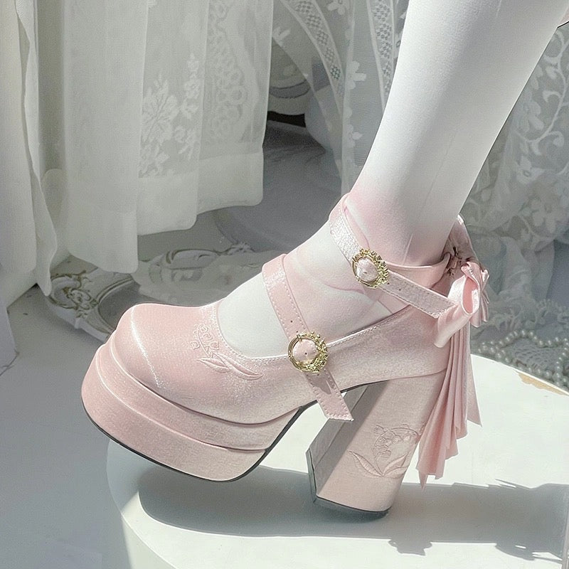 フェアリーリリー サテン メリージェーン