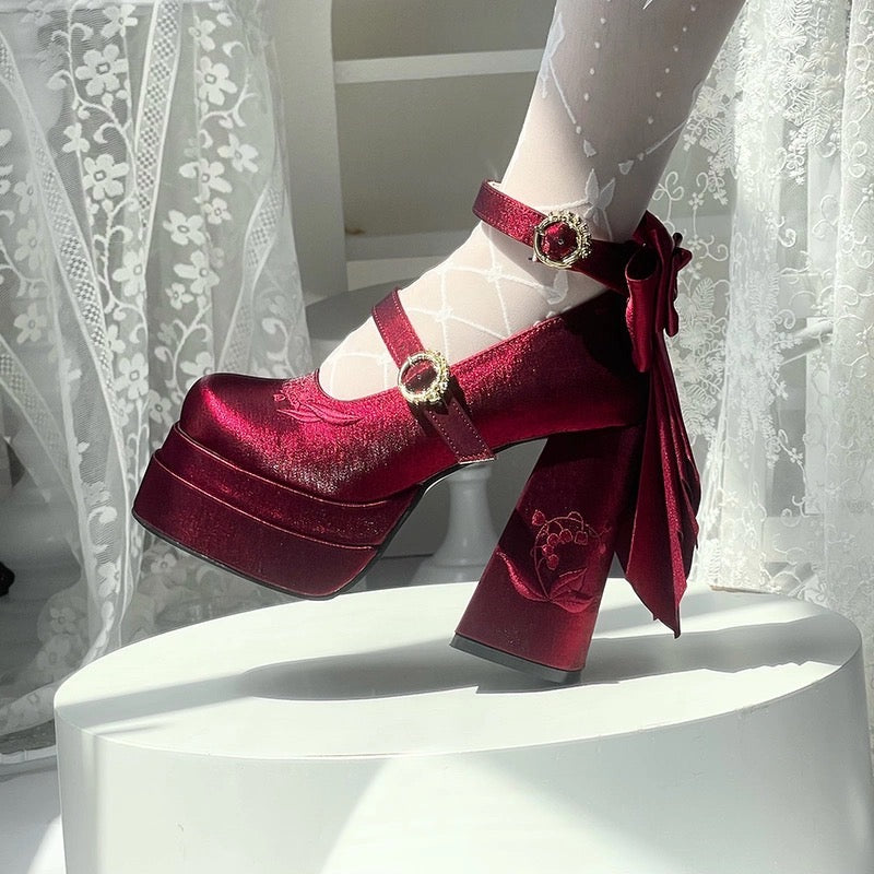 フェアリーリリー サテン メリージェーン