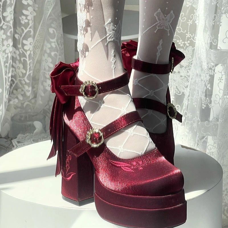 フェアリーリリー サテン メリージェーン