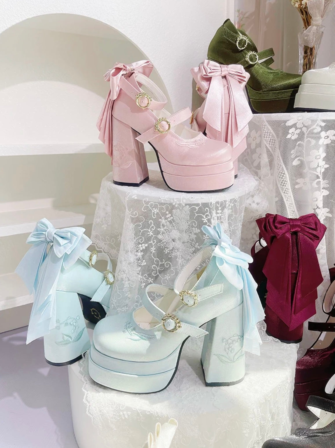 Fairy Lily Lolita Satin Mary Jane Shoes