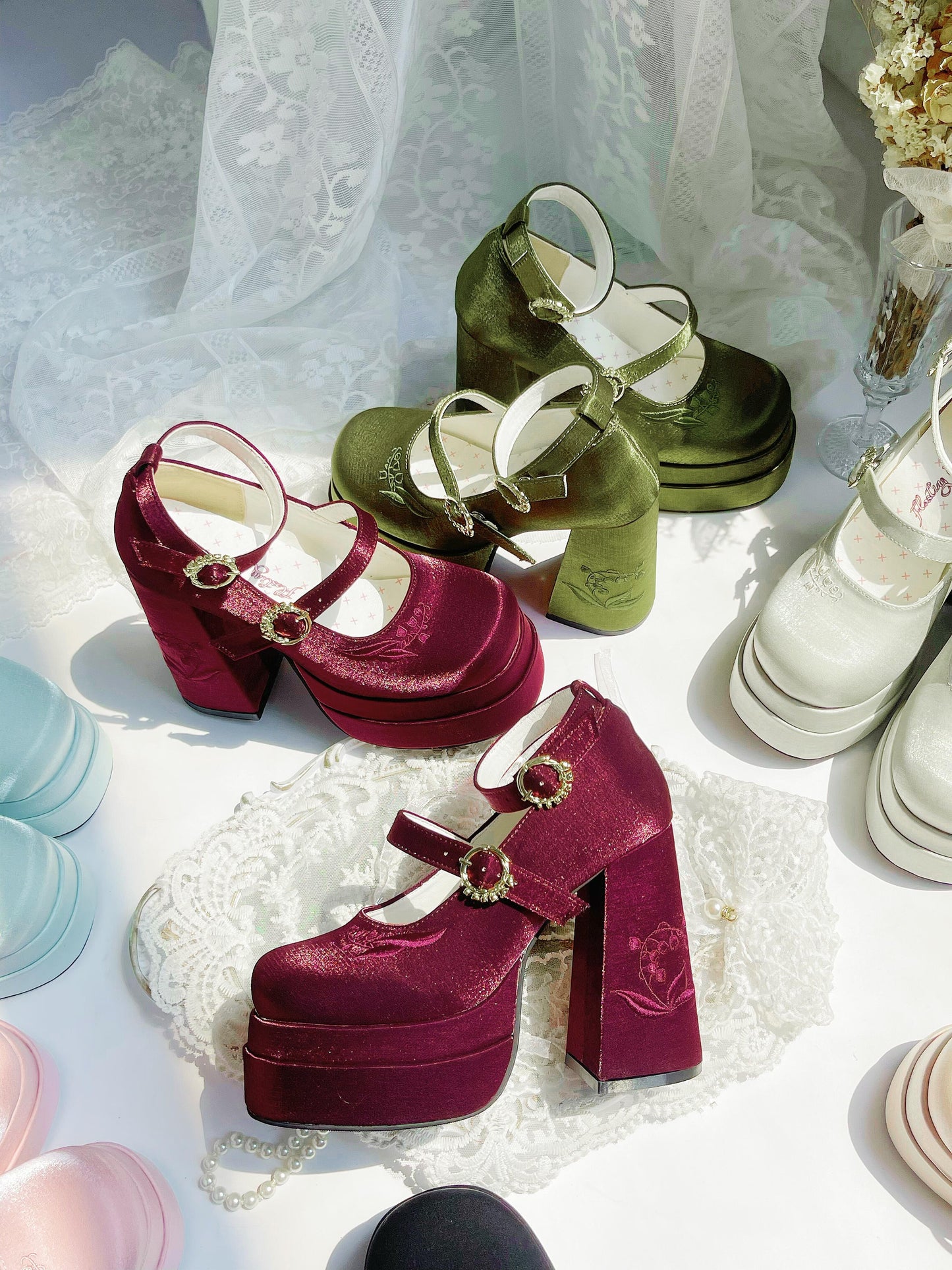 フェアリーリリー サテン メリージェーン