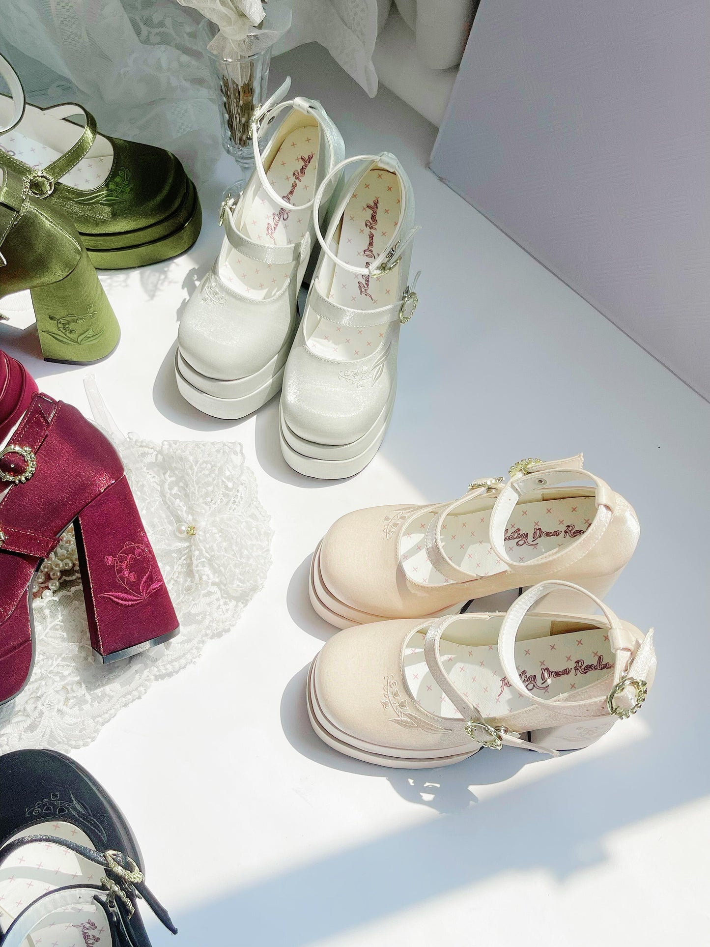 フェアリーリリー サテン メリージェーン