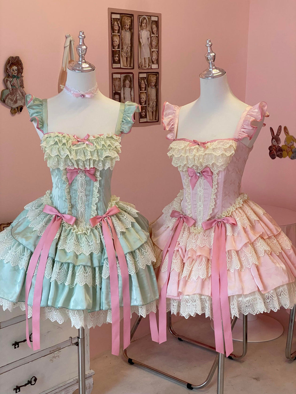 Sweet Lolita Rococo Ballet Dress with Strawberry Bow