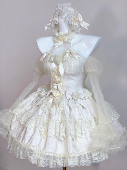 ロマンチックなレースの蝶の妖精のロココドレス