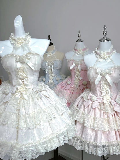 ロマンチックなレースの蝶の妖精のロココドレス