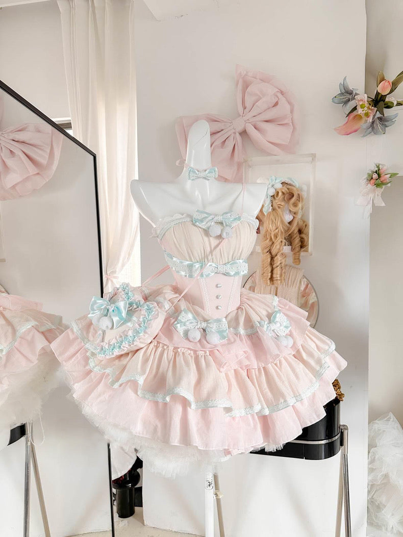 Mintgrünes Kätzchen-Prinzessinnenkleid