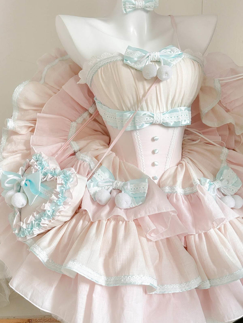 Mintgrünes Kätzchen-Prinzessinnenkleid