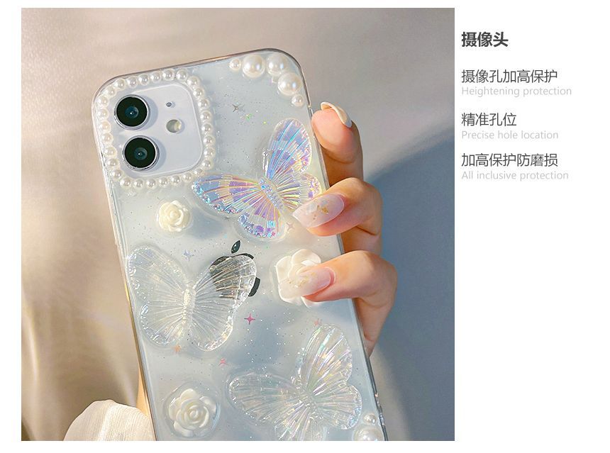 Butterfly Transparent Phone Case - Compatible with iPhone