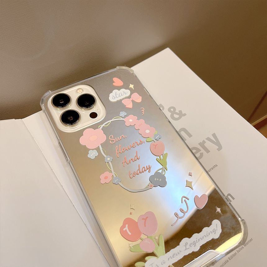 Flower Mirrored Phone Case - Compatible with iPhone