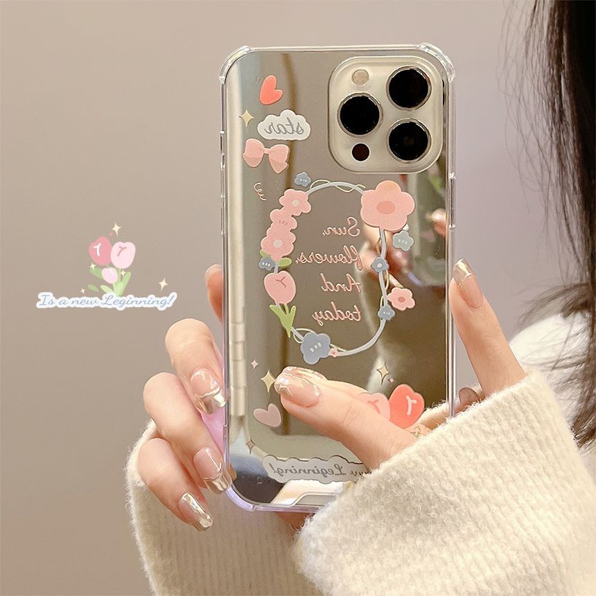 Flower Mirrored Phone Case - Compatible with iPhone