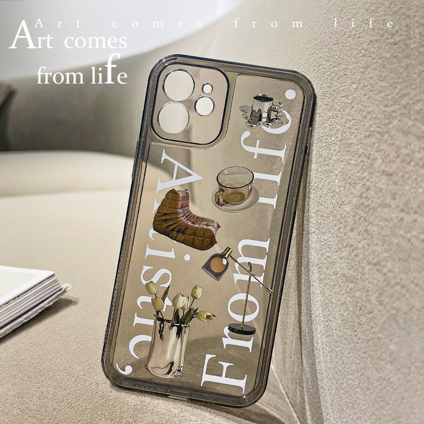 Lettering Transparent Phone Case - Compatible with iPhone