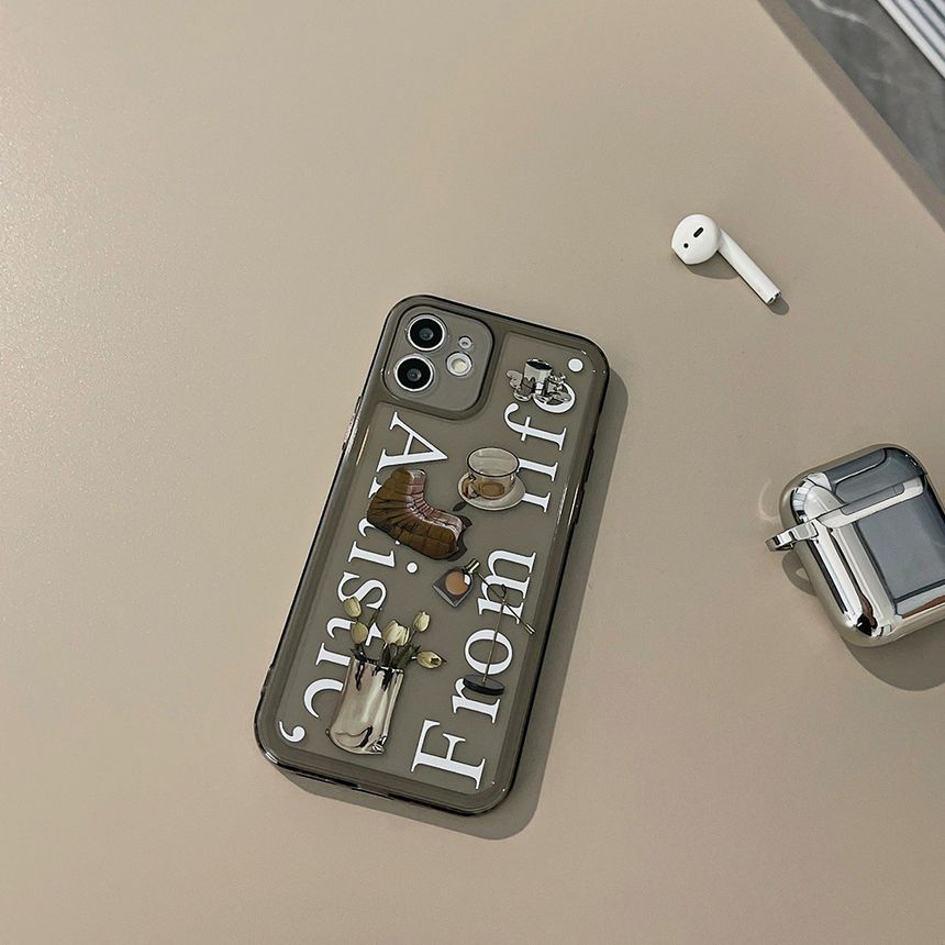 Lettering Transparent Phone Case - Compatible with iPhone