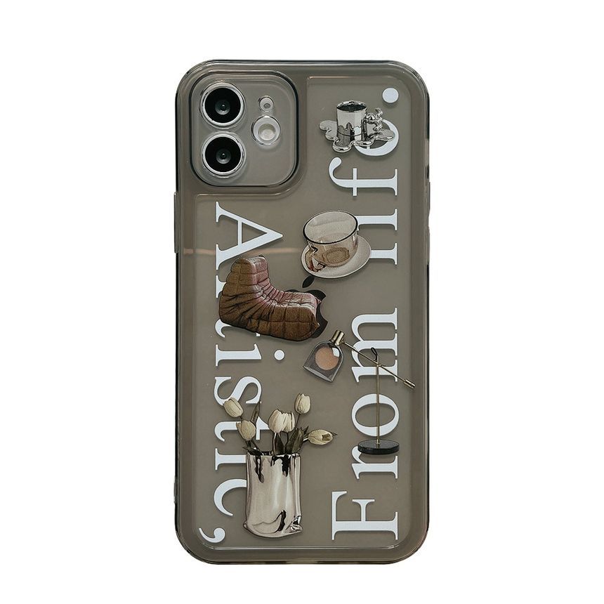 Lettering Transparent Phone Case - Compatible with iPhone