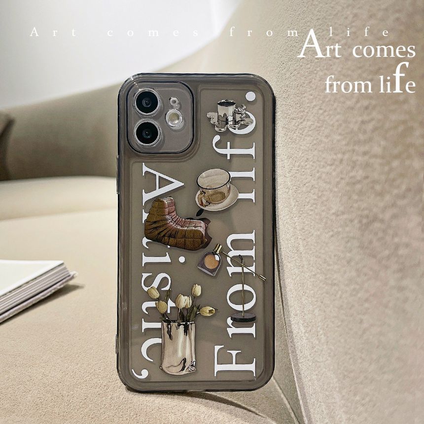 Lettering Transparent Phone Case - Compatible with iPhone