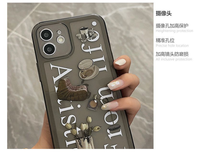 Lettering Transparent Phone Case - Compatible with iPhone