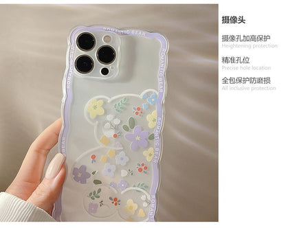 Transparent Phone Flower Bear Case