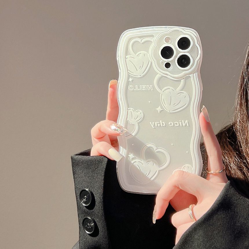 Heart Transparent Phone Case - Compatible with iPhone