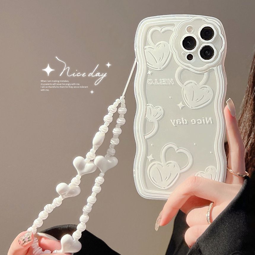 Heart Transparent Phone Case - Compatible with iPhone
