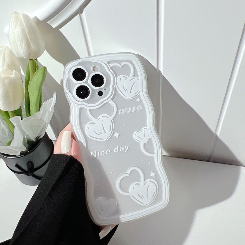Heart Transparent Phone Case - Compatible with iPhone