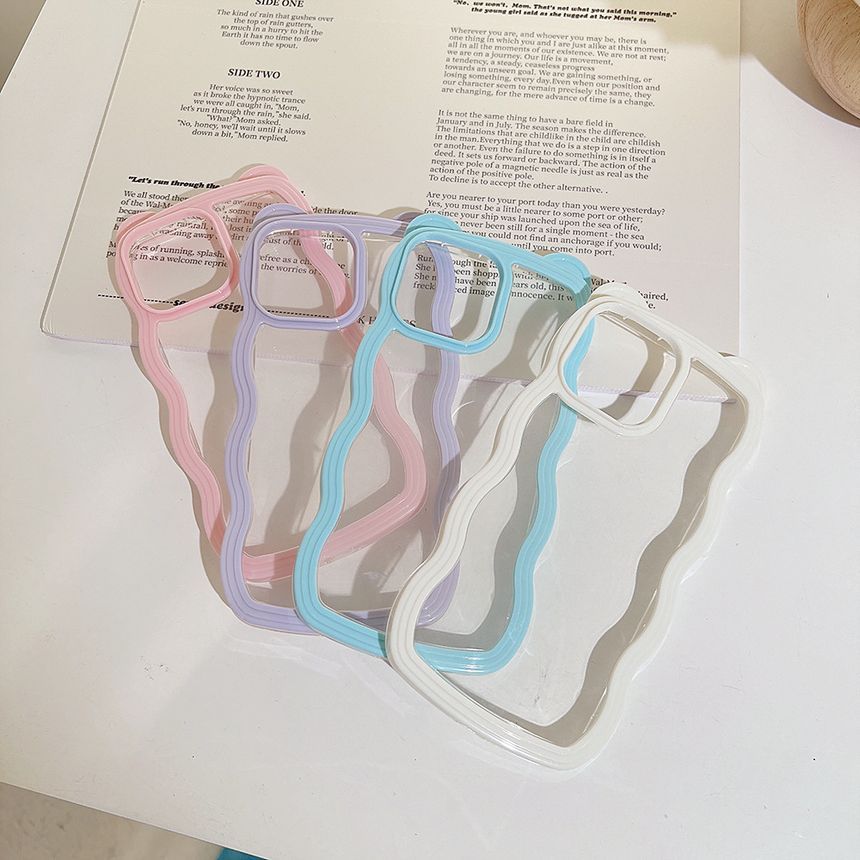 Wavy Transparent Phone Case - Compatible with iPhone