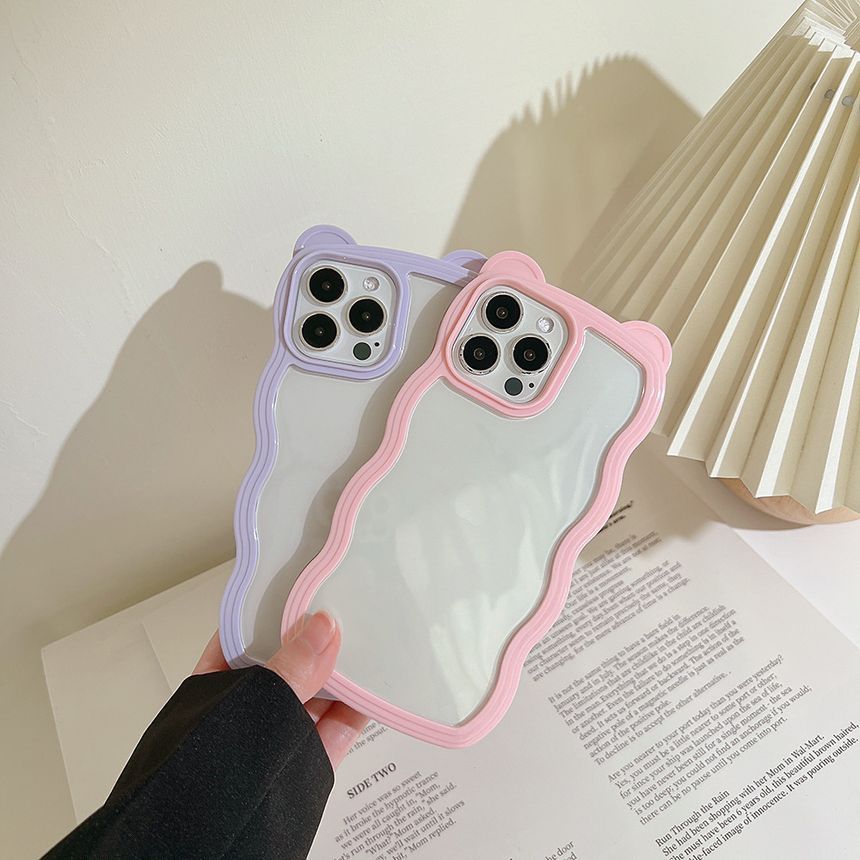 Wavy Transparent Phone Case - Compatible with iPhone